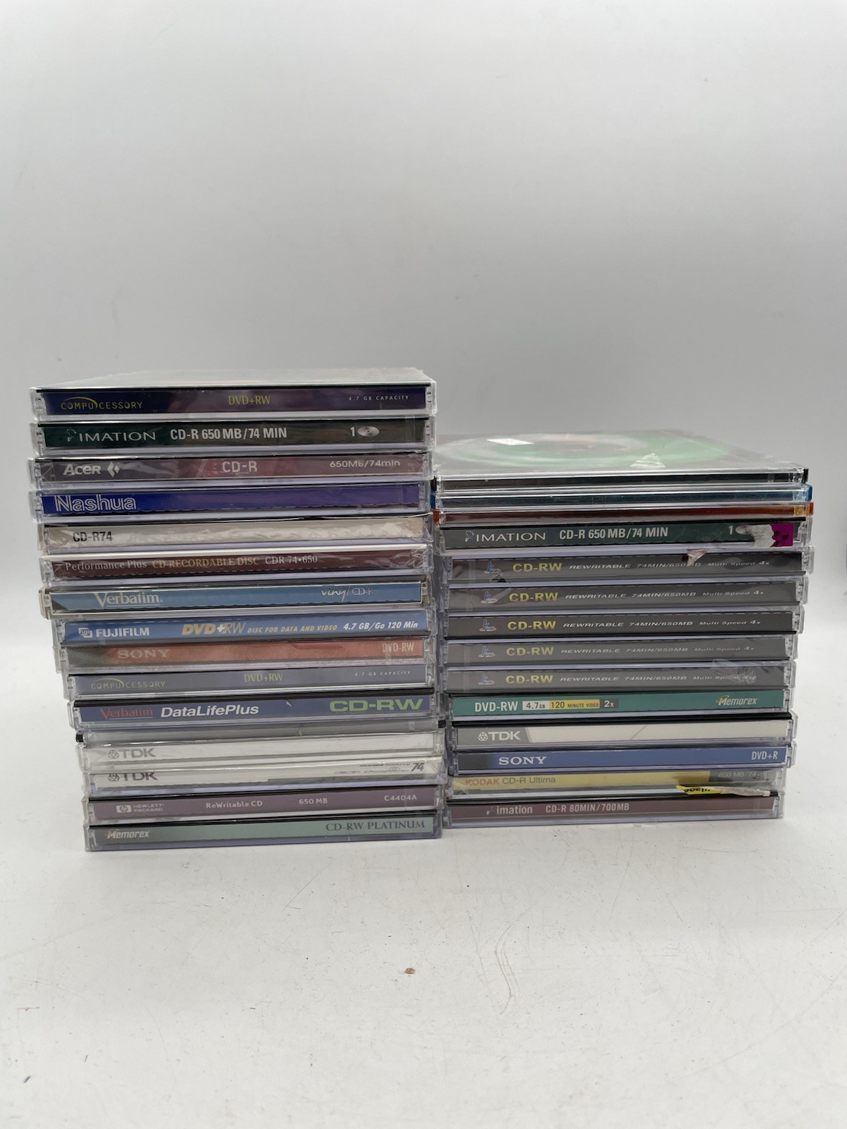 Lot Of 30 Blank Cd Discs Fujifilm Sony Tdk Hp+ More 74/120 minute - New Sealed