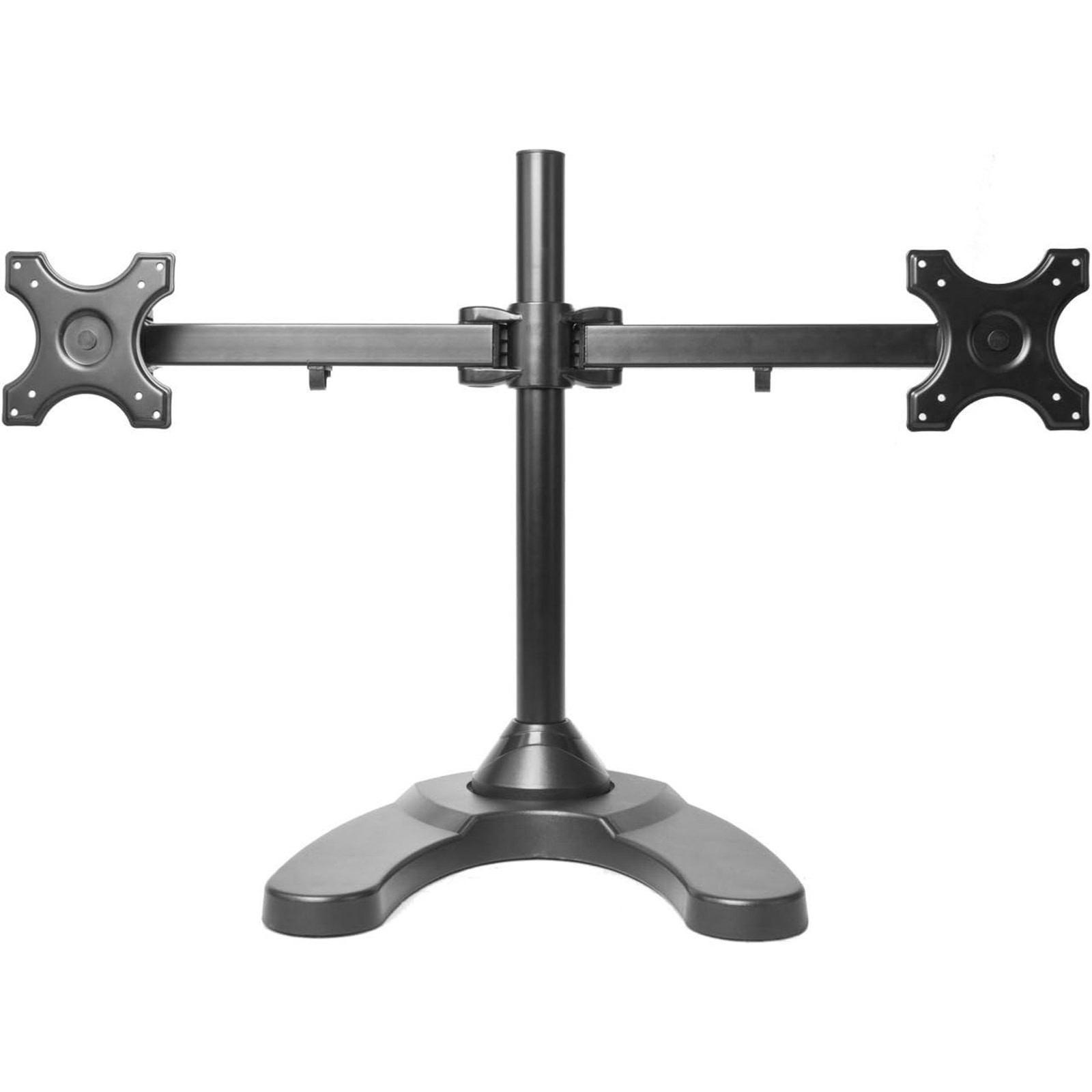 Monmount Dual Monitor Stand, Freestanding, Holds 2 Monitors W/ Up To 24" Screens