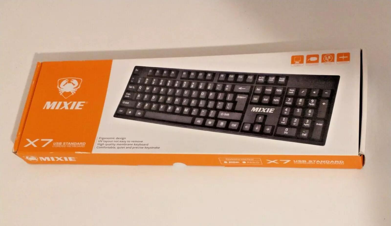 MIXIE X7 USB STANDARD CORDDED KEYBOARD - WIRED, ERGONOMIC, FULL SIZE - BLACK