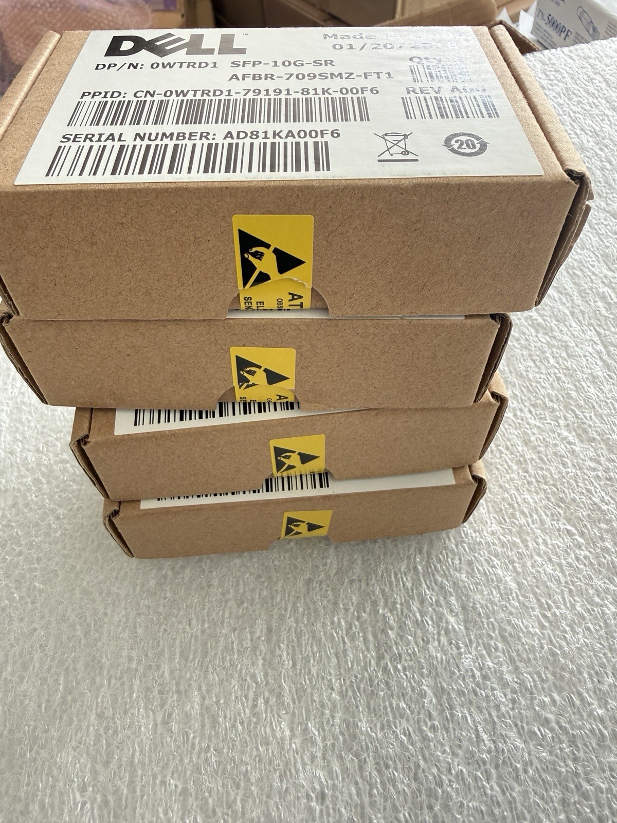 lot4 GENUINE Dell 10GB SFP-10G-SR SFP+ Transceiver AFBR-709SMZ-FT1 10Gbe -0WTRD1