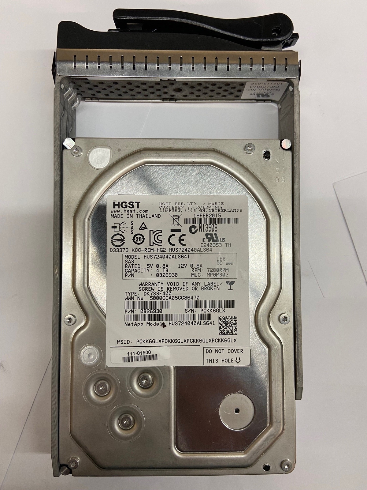 0B26930 - Netapp 4TB 7200 RPM SAS 3.5" HDD for E-Series 12 bay DE1600, E2612,...