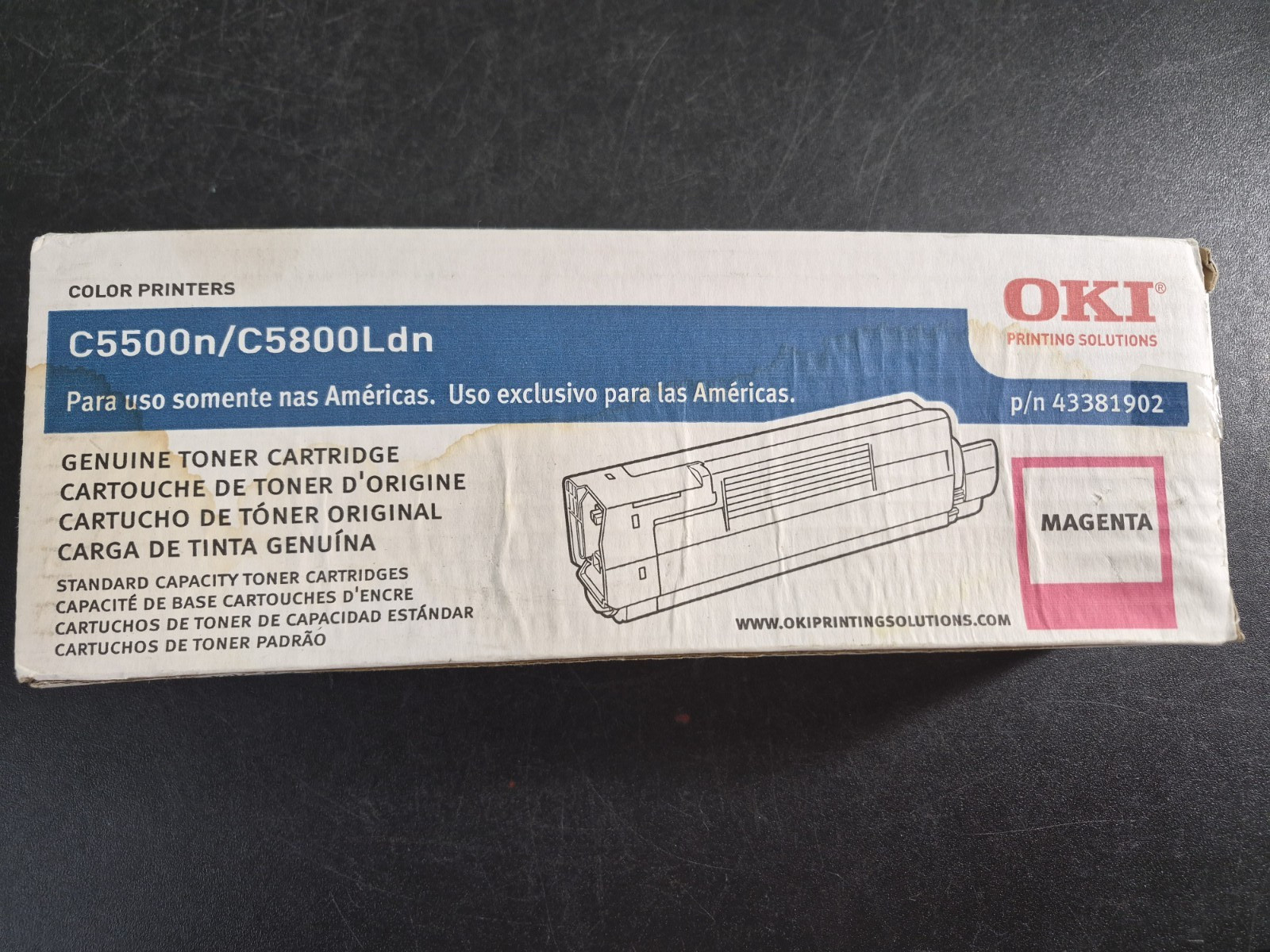 OKI Printing Solutions C5500n/C5800Ldn P/n 43381902 Magenta Toner Cartridge