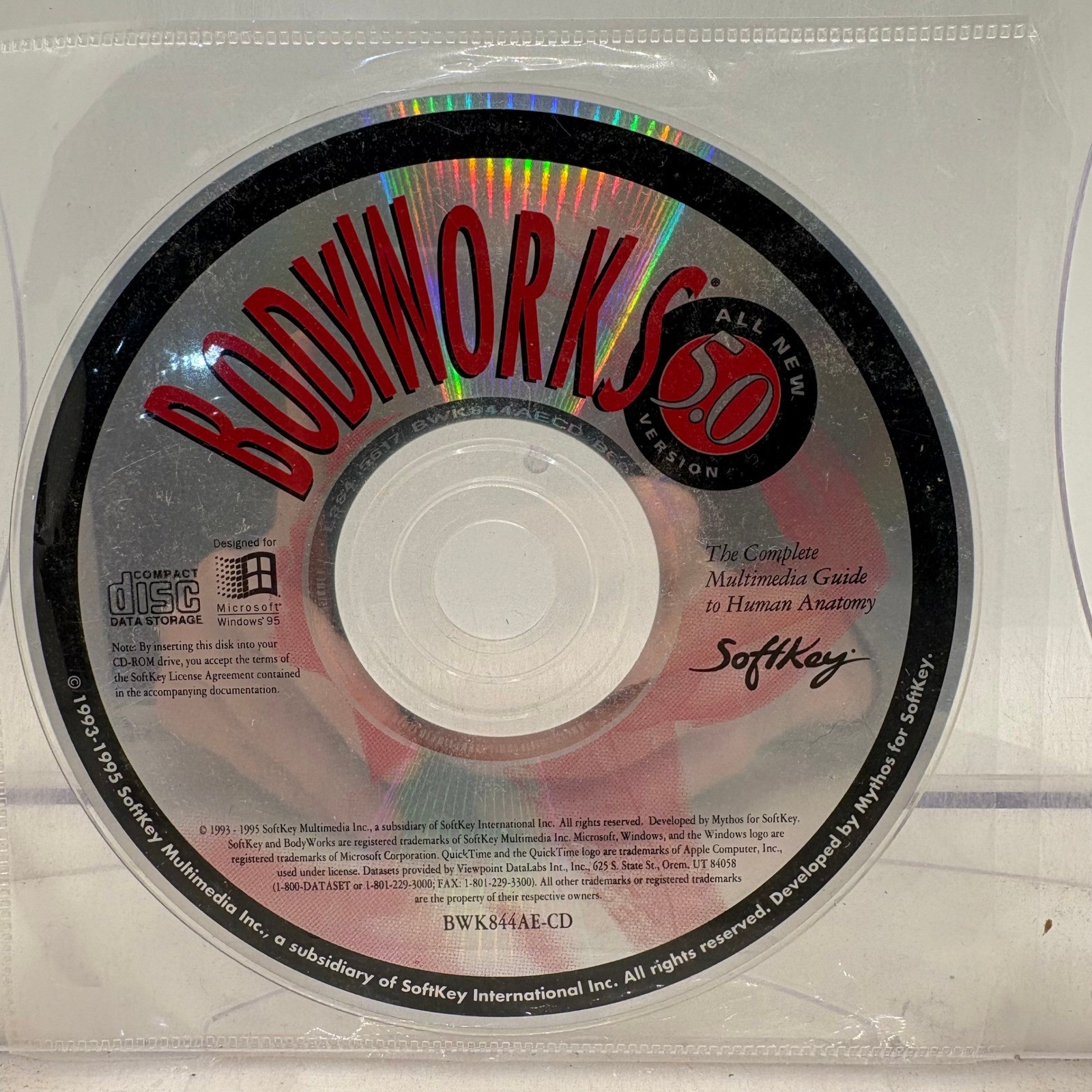 SoftKey BodyWorks 5.0 CD-ROM Windows 95 Human Anatomy Multimedia Guide