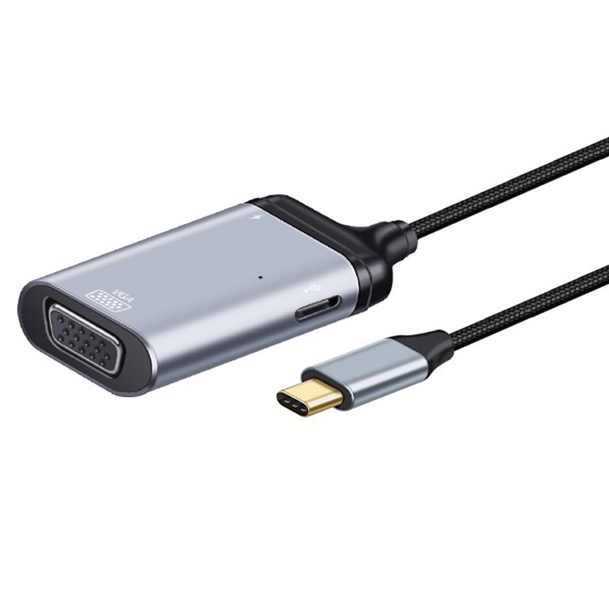Cablecy  USB-C Type C to VGA RGB Converter HDTV Adapter 60hz 1080p with PD