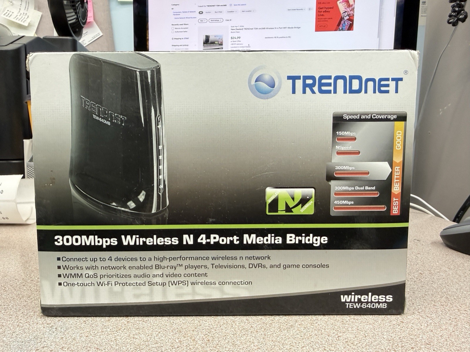 TRENDnet TEW-640MB Wireless N 4-Port WiFi Media Bridge New
