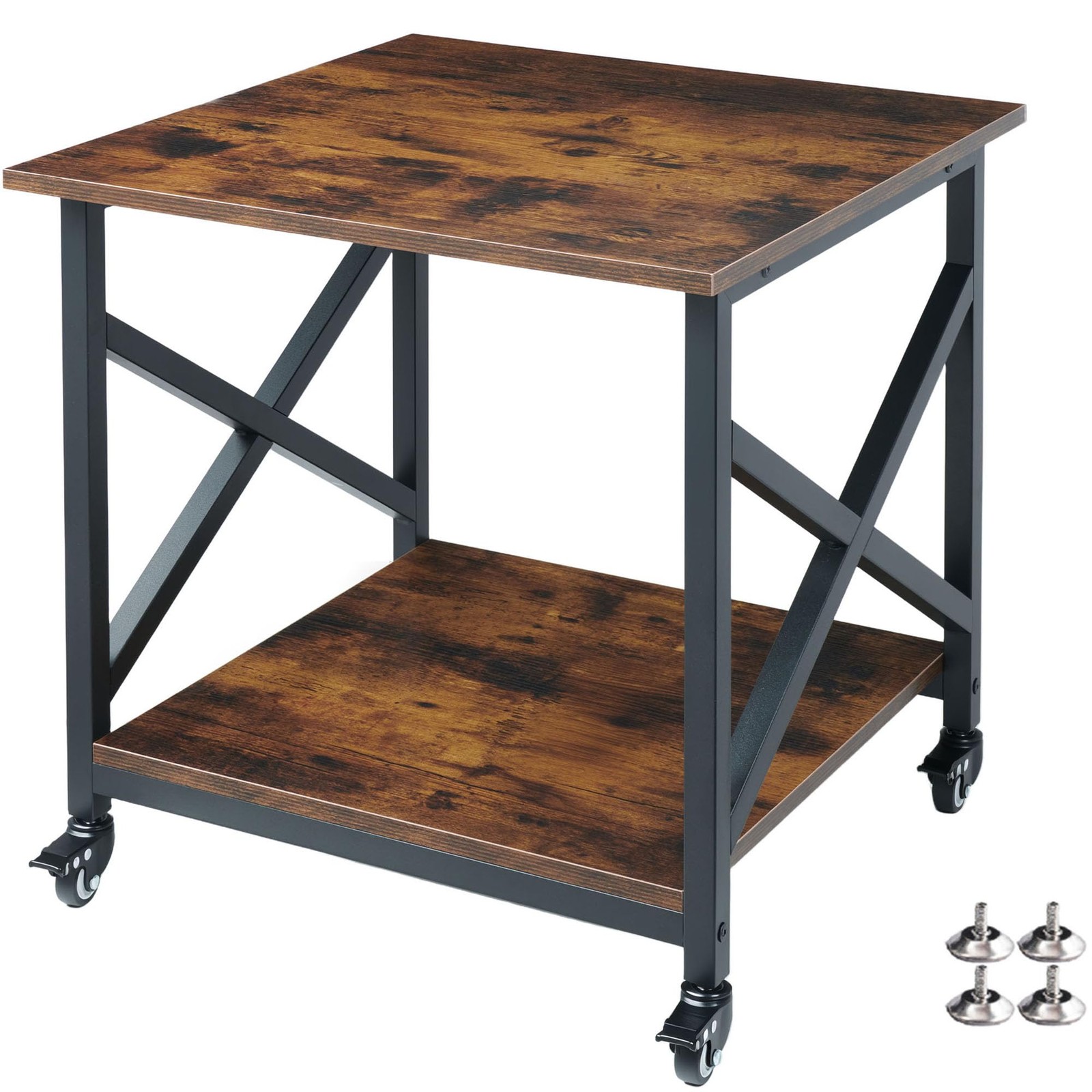 23.6"x23.6" Large Printer Stand, 2 Tier Square Table for 3D Printer