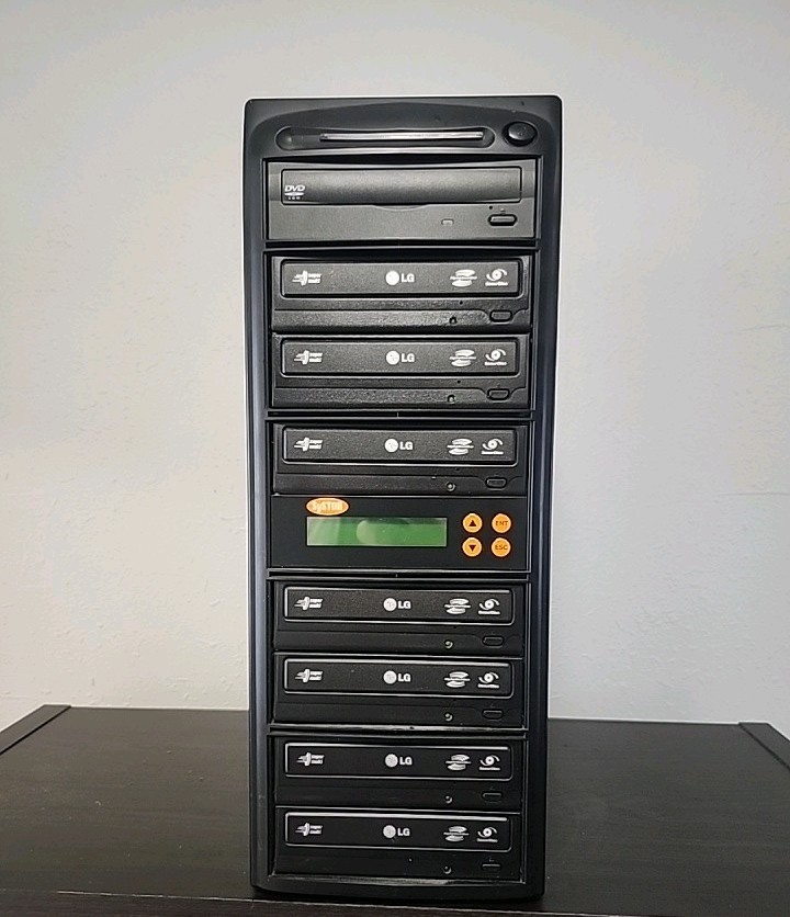 Systor LG 1 to 7 CD/DVD Duplicator Multi-Drive Optical Disc Burning Tower w/ LCD