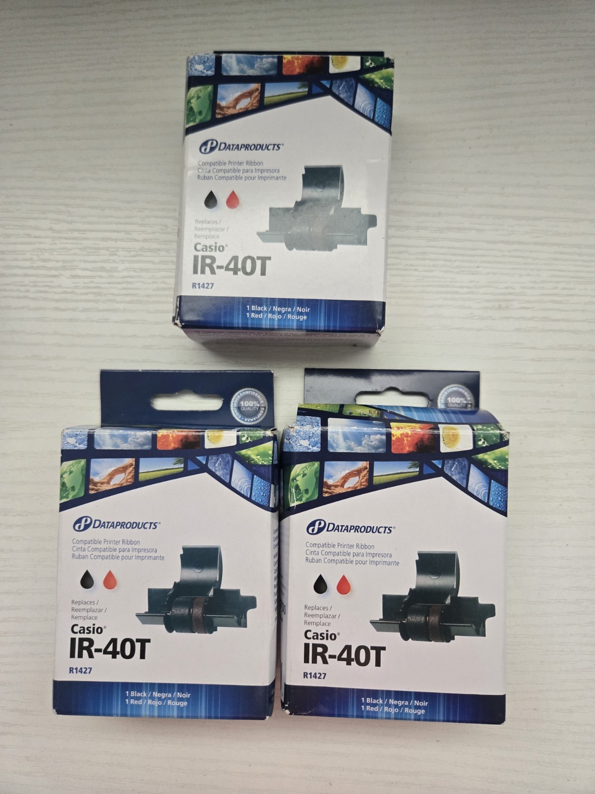 3x Dataproducts Casio IR-40T Black Red Ink Roller (SEE PHOTOS FOR COMPATIBILITY)