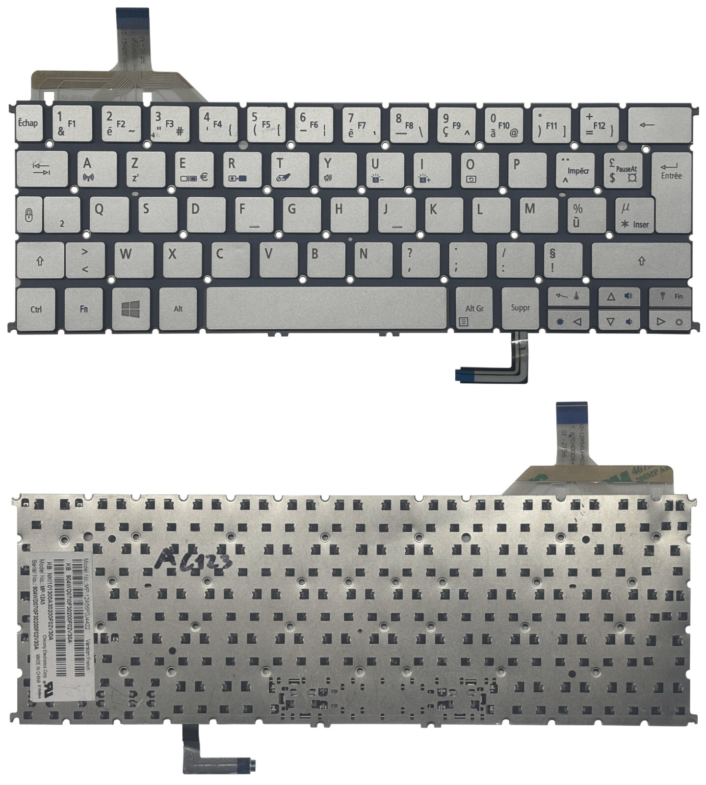 Original Acer Aspire S7-191 Keyboard AZERTY FRENCH Layout MP-12A5 SF-2196 LED