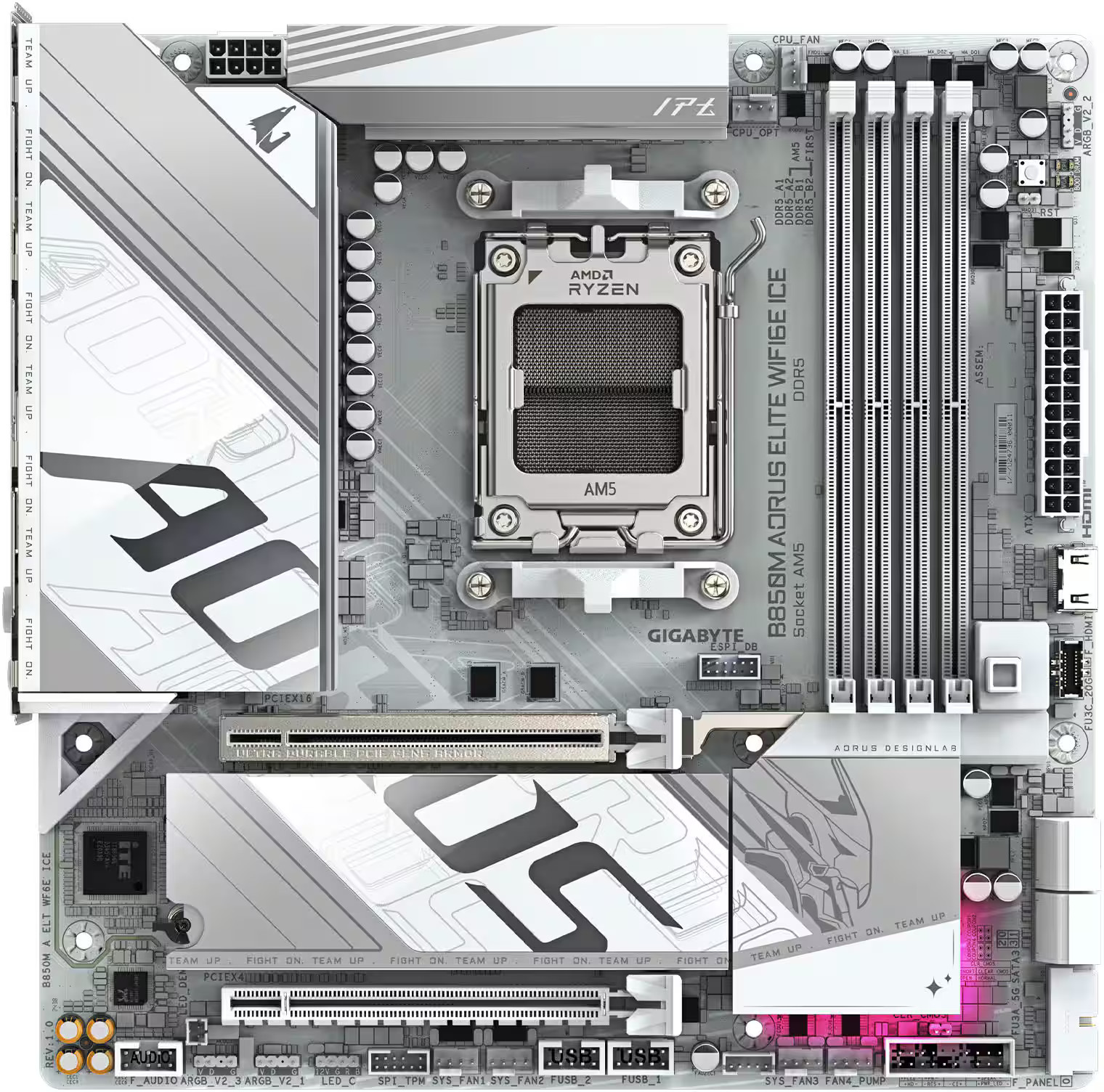 GIGABYTE - B850M AORUS ELITE WIFI6E ICE (Socket AM5) AMD B850M mATX DDR5 Wi-F...