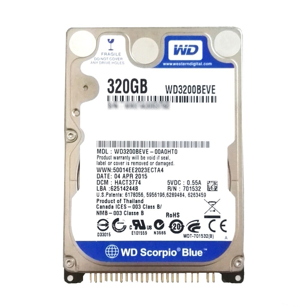 FOR FIT Western Digital 320GB WD3200BEVE 5400RPM PATA 2.5" LaptopHard Disk Drive