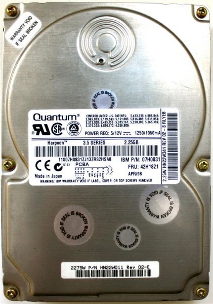 Ibm scsi 2.25gb hdd 07h0831, 42h1821, hn22w341, hn22w011