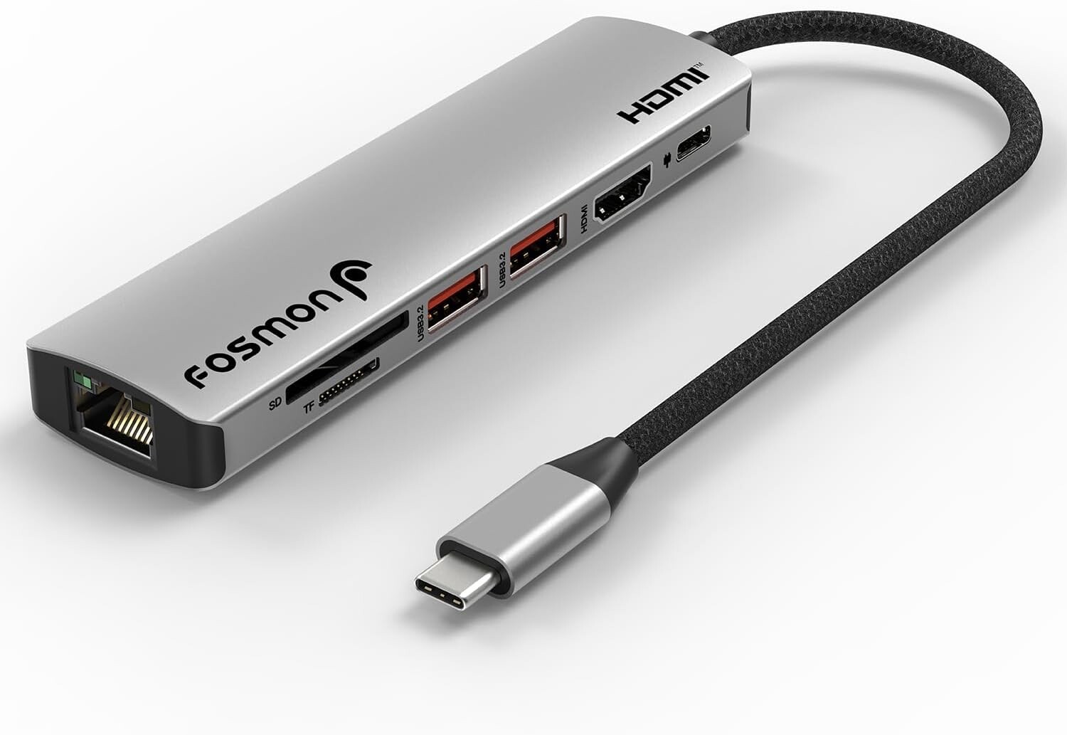 Fosmon 7-in-1 USB-C 3.1 Dock to HDMI 4K@60Hz Adapter with PD 3.0 Type-C Charging