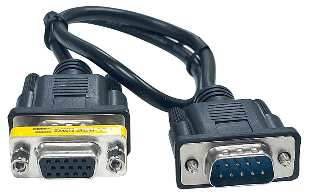 9-Pin Male To HD 15-Pin VGA Passive Adapter Vintage Video Pass-Through Cable