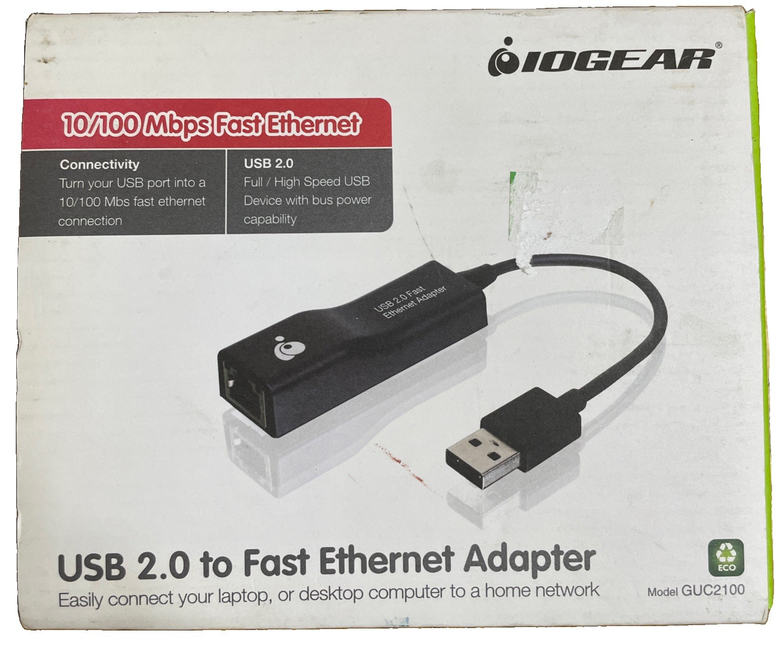 IOGEAR  USB 2.0 Fast Ethernet Adapter 10/100 Megabits Per Second (NOTE ALL SPECS