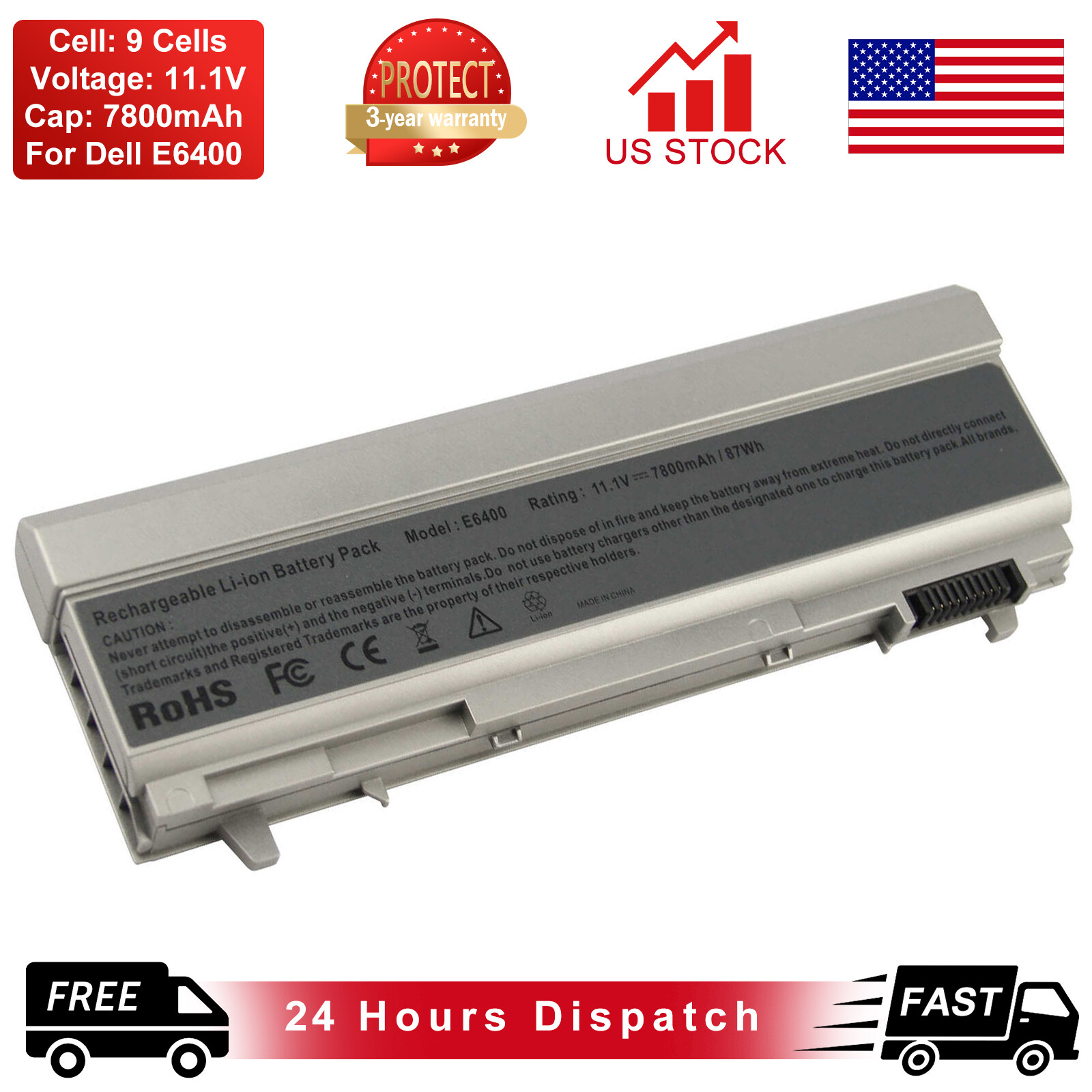 9Cells Battery For Dell Precision M2400 M4400 M4500 Laptop PT437 KY477 KY265
