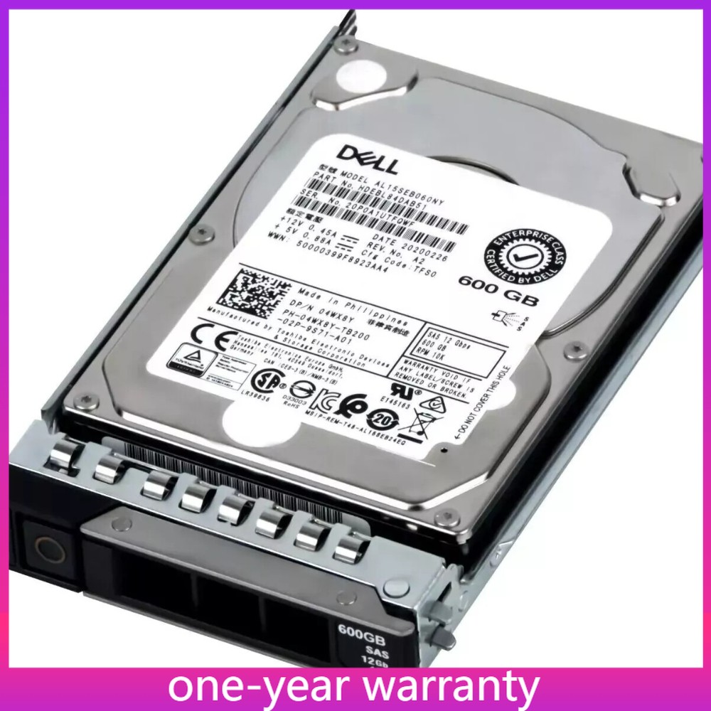 Dell 4WX8Y 04WX8Y 600GB 10K 12Gbps SAS 2.5'' 512e HDD Hard Drive 14/15/16G KIT