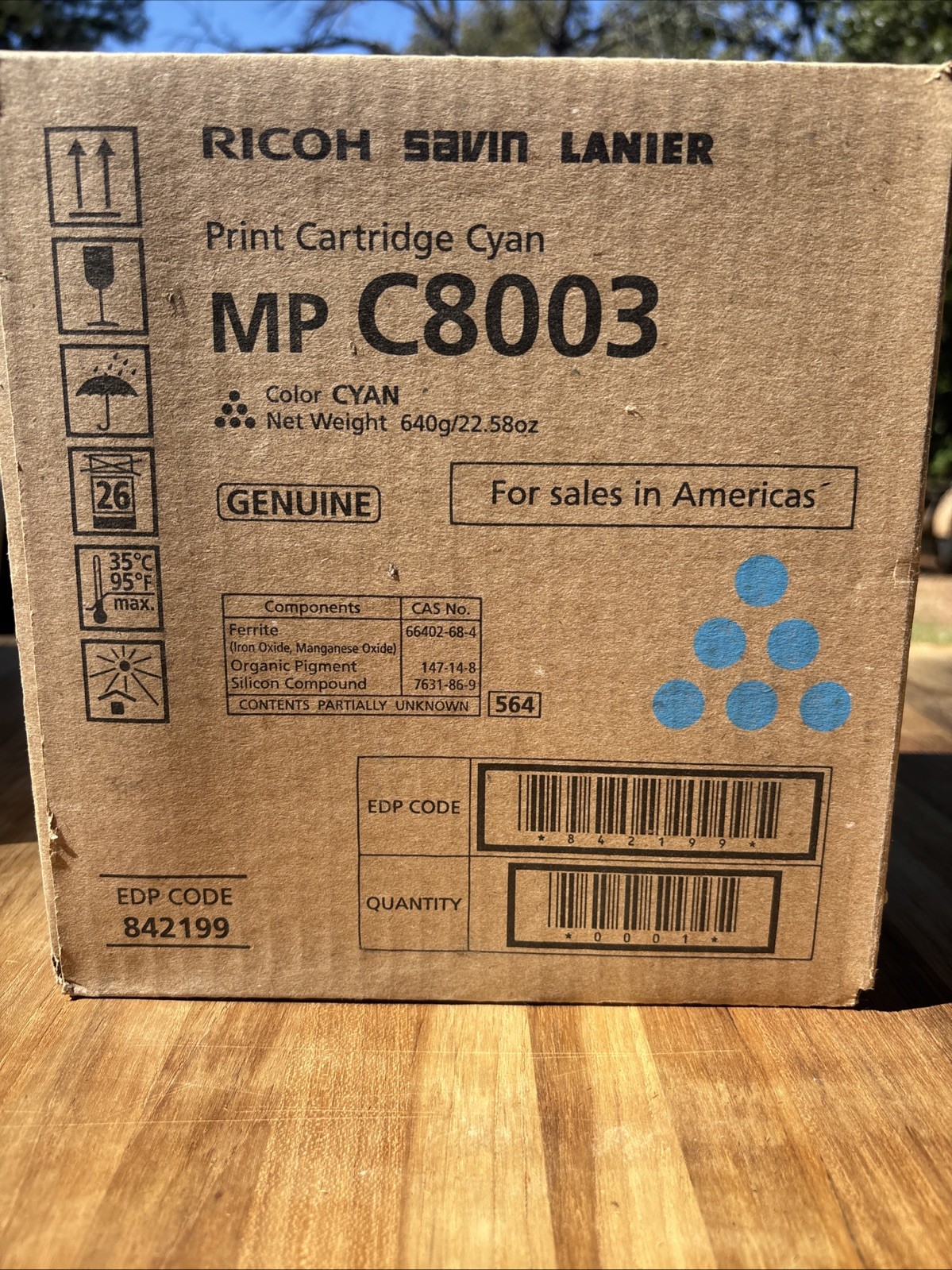 RICOH 842086 CYAN MP C8002 Print Cartridge NEW SEALED BOX
