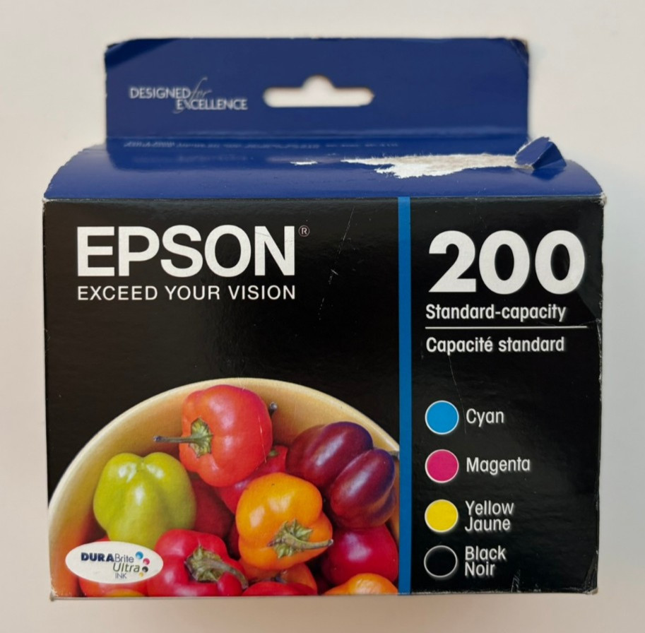 Epson 200 Black & Tri-Color Combo Pack Ink Cartridges Exp. 2017 (Box Scuffs)