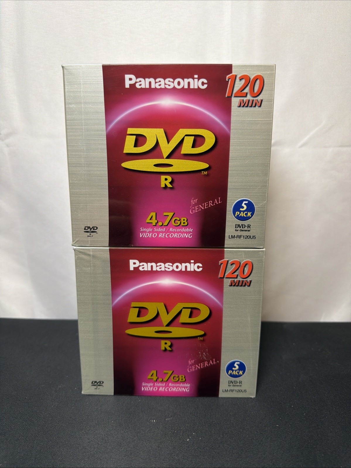 X2 5 Pack Panasonic DVD’s 120 min, 4.7 GB/Go New