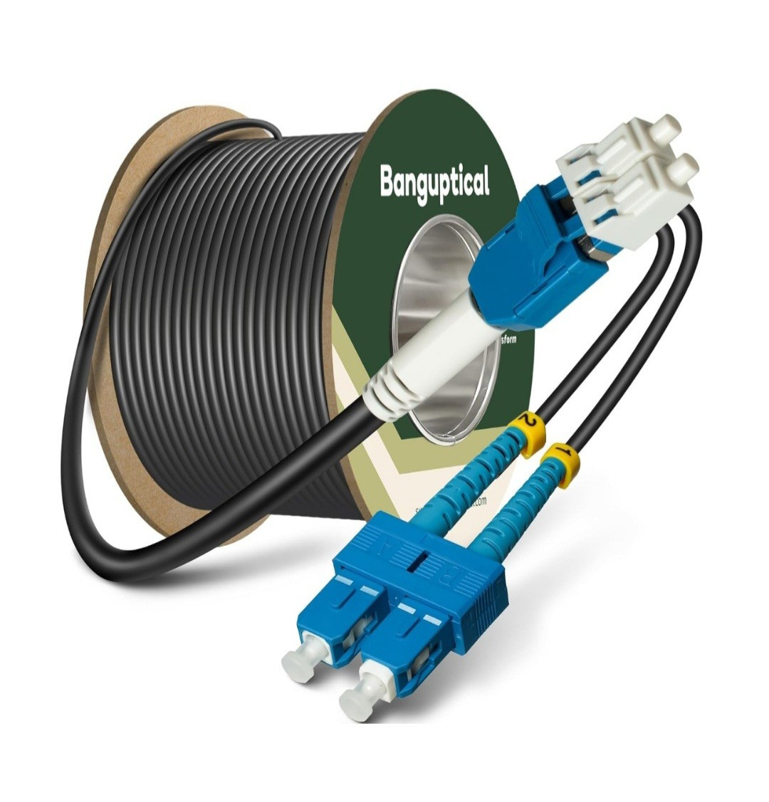 OD-5.0mm Outdoor 330ft (100m) Armored OS2 LC to SC Single Mode Fiber Cable NEW 