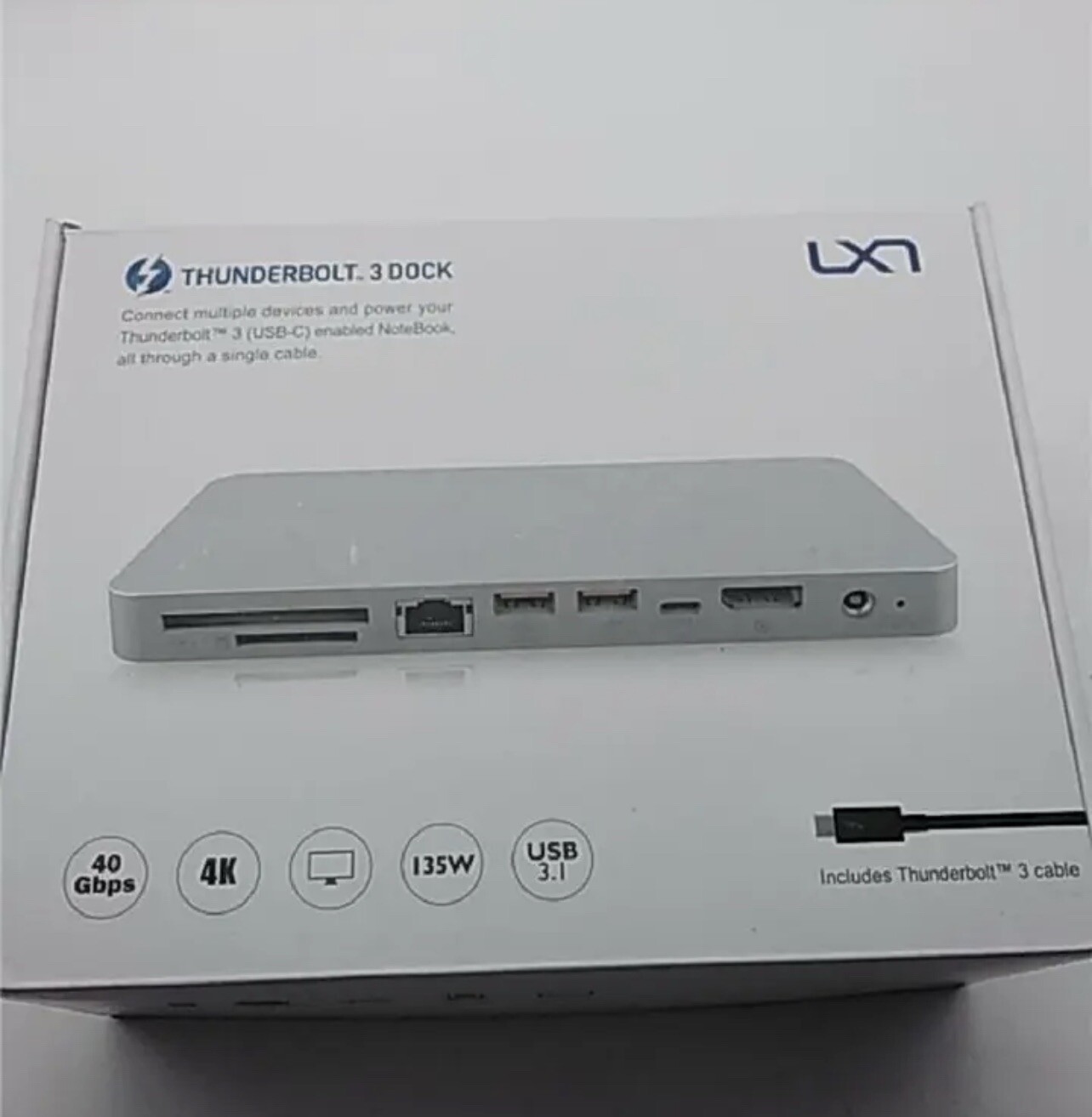 LXT Thunderbolt 3 Dock-60W Charging, Dual 4K@60Hz Display, 2X Thunderbolt 3