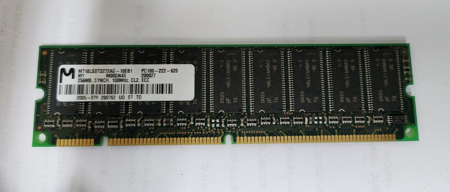 256MB SDRAM SD SDR PC100 CL2 100MHZ 168PIN DUAL RANK ECC NON-REG 16X8 18CHIPS