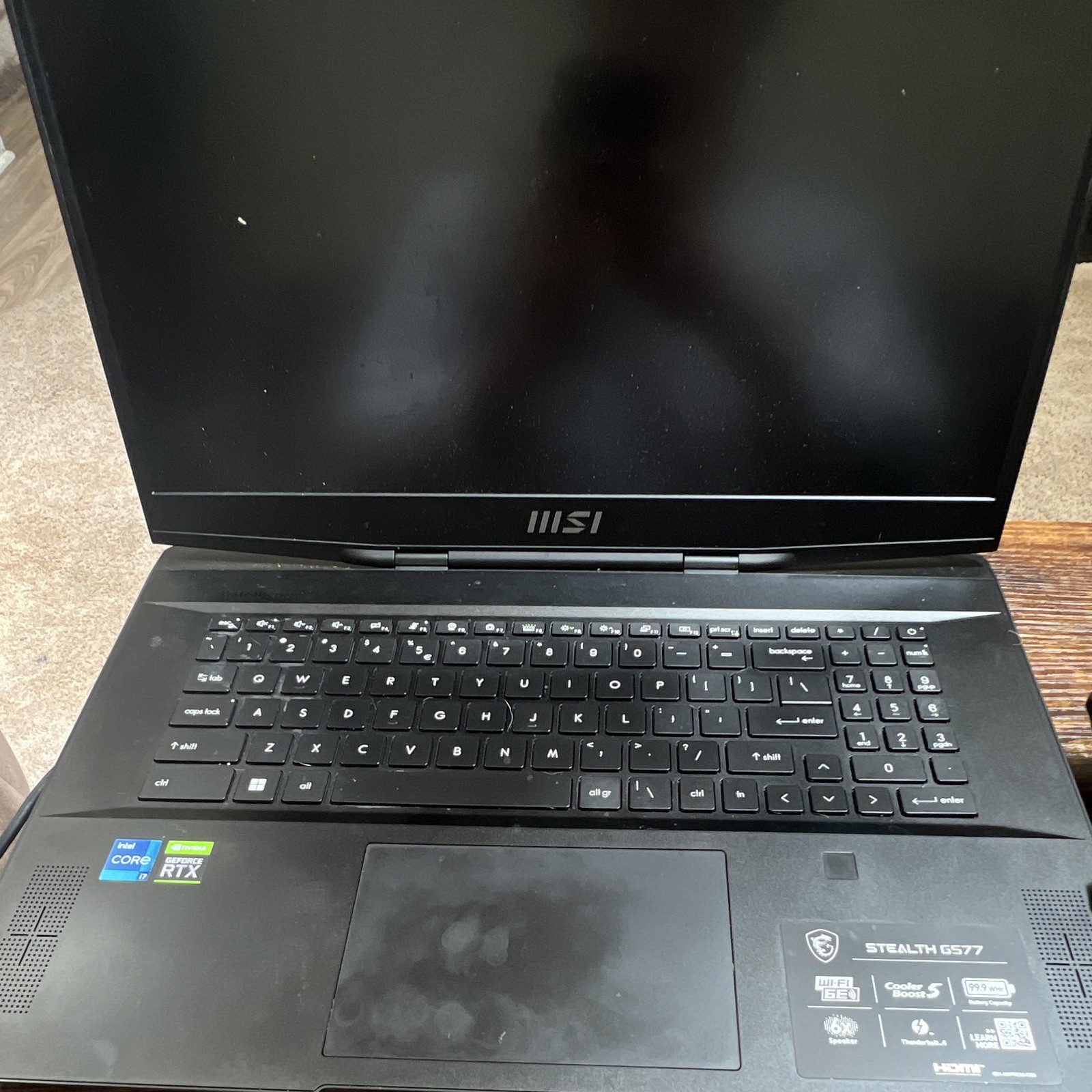 MSI Stealth GS77 17.3" i7 16GB 2TB SSD 4K Wi-Fi 6E TB4 HDMI 3060 laptop got