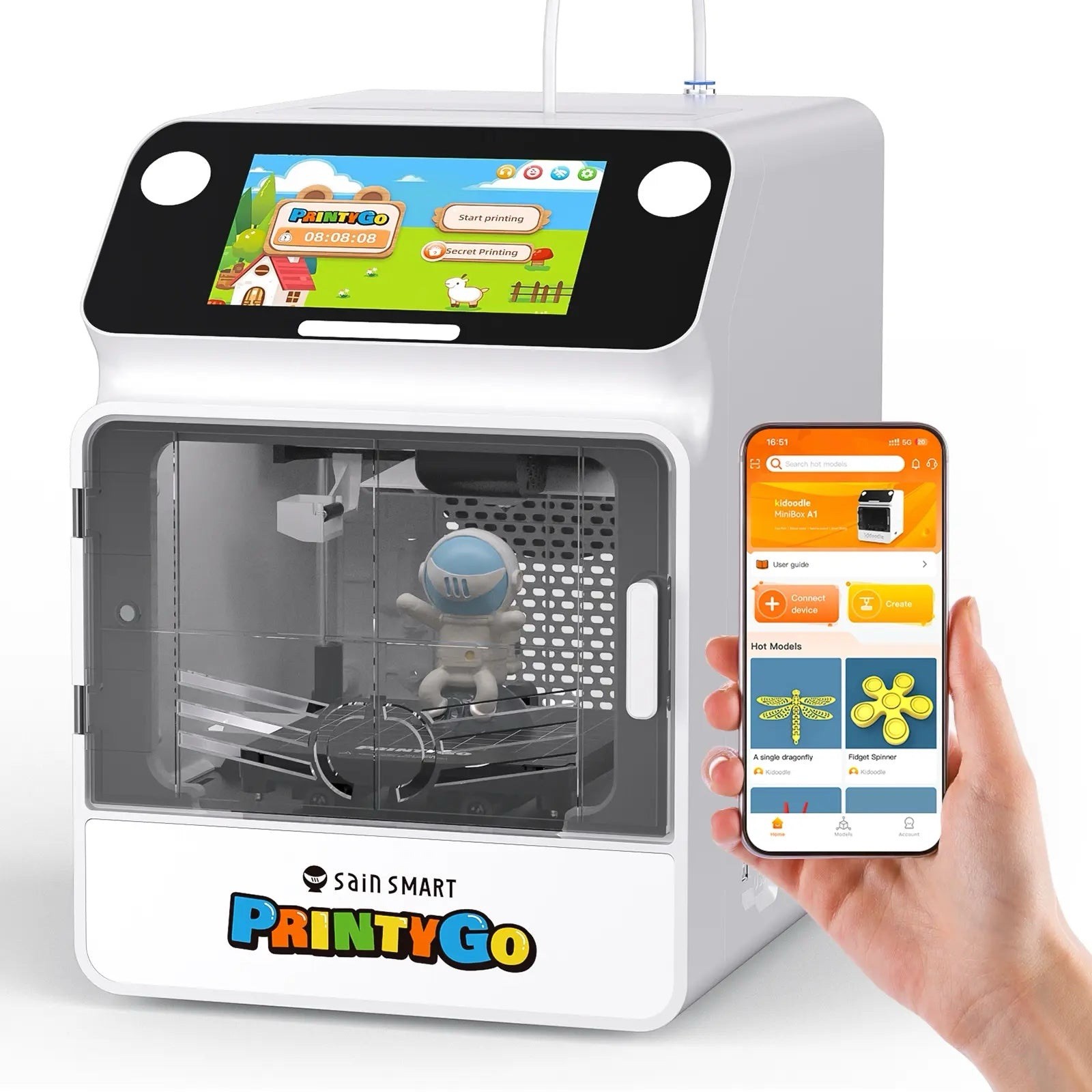 Printygo Mini 3D Printer for Kids - Easy, Safe, Wi-Fi Control, STEM Gift