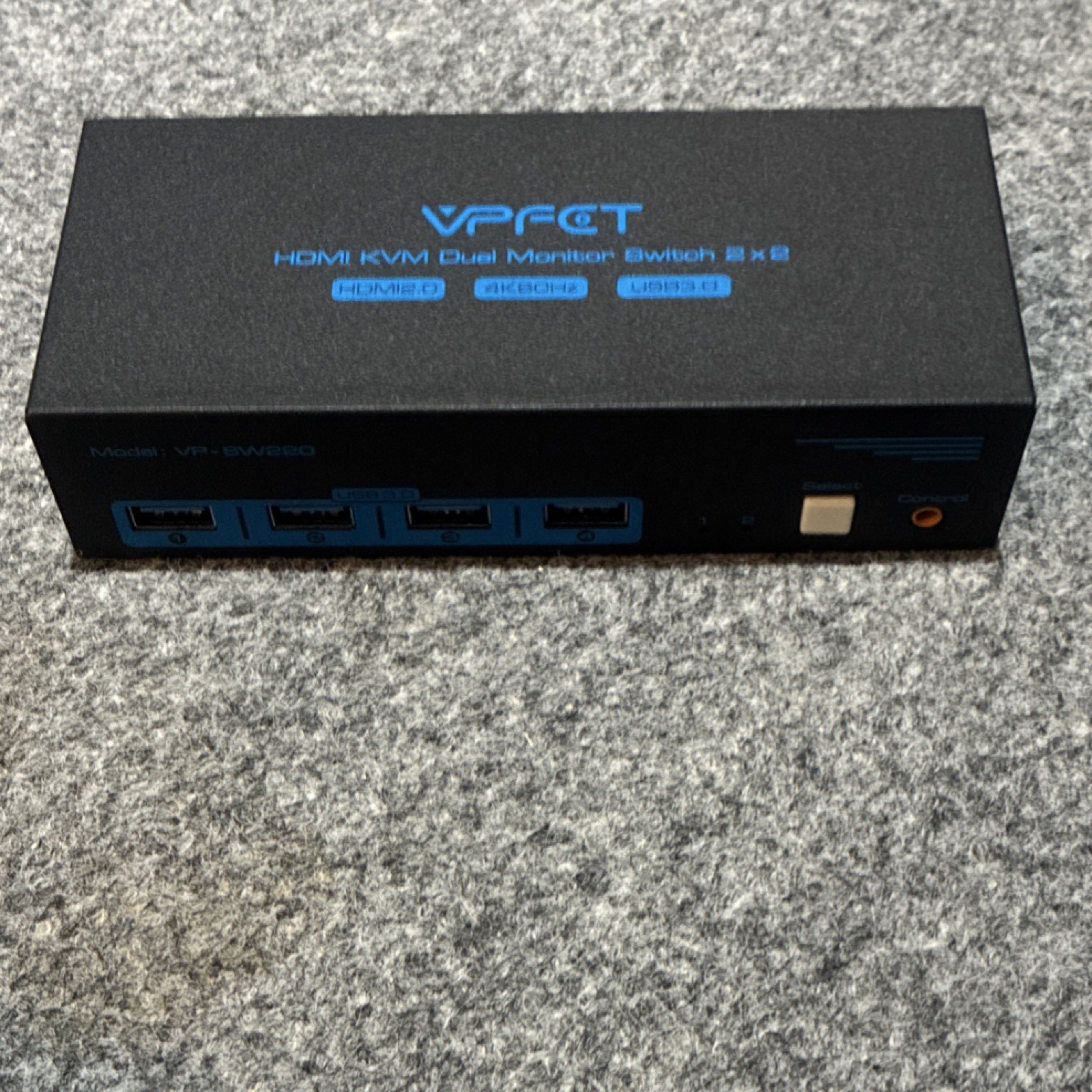 VPFCT HDMI KVM Dual Monitor Switch Box 2x2 USB 3.0 HDMI 2.0 Black VP-SW220