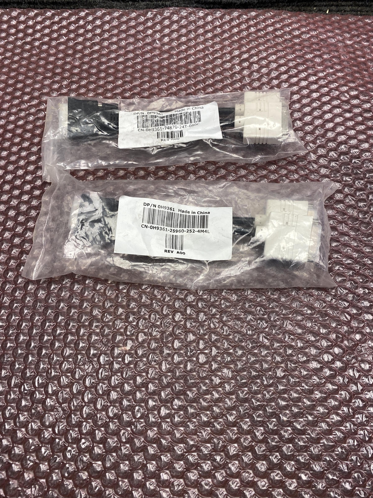 NEW Lot of 2 Genuine Dell DMS-59 to DVI-I Splitter Adapter Monitor Cable 0H9361