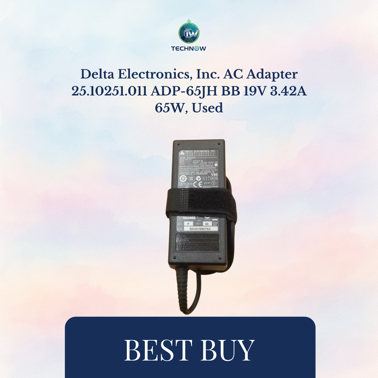 Delta Electronics, Inc. AC Adapter 25.10251.011 ADP-65JH BB 19V 3.42A 65W, Used