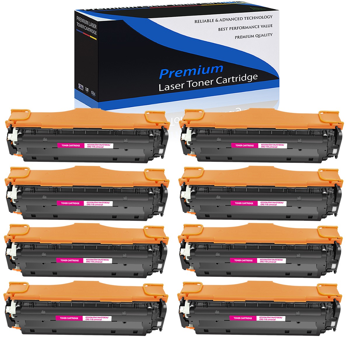 8PK Magenta Toner for HP 304A CC533A LaserJet CP2025 CP2025n CM2320nf MFP