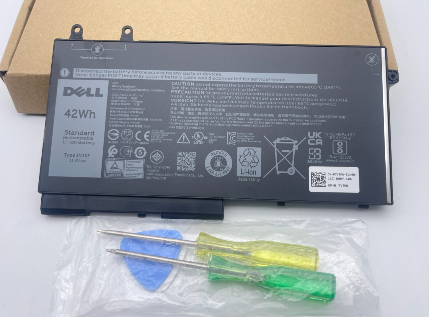 Genuine OEM Dell Battery 42Wh 1V1XF 7VTMN For Latitude 5400 5401 5500 27W58 US