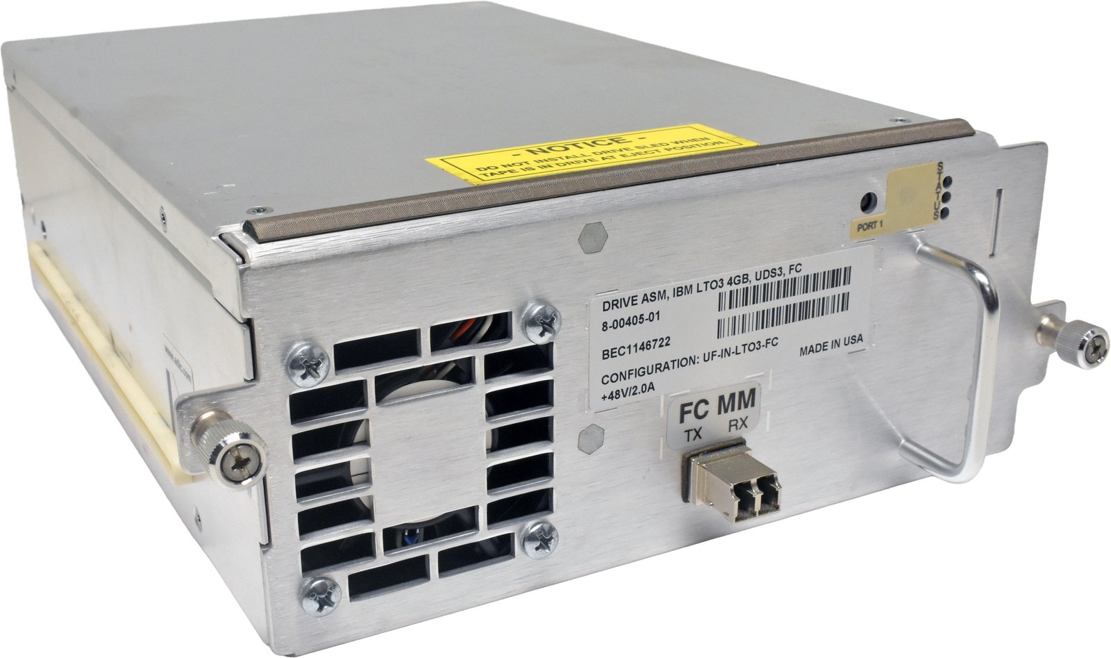 Quantum 8-00405-01 DRV ASM IBM LTO-3 UDS3 FC 4G Tape Drive