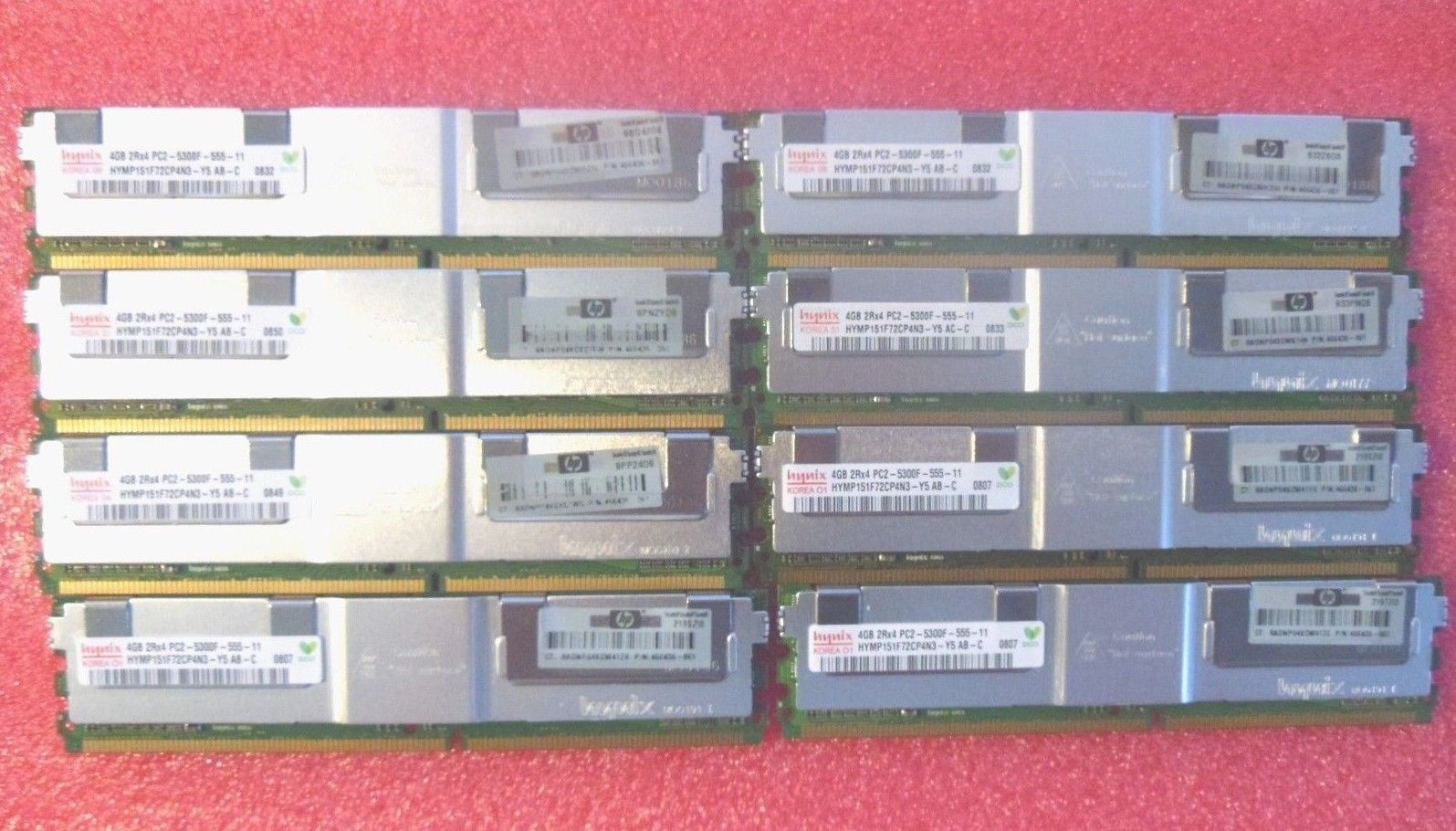 HP 32GB ( 8x4GB)  PC2-5300F 2rx4 398708-061 REG SERVER MEMORY 1 year warranty 
