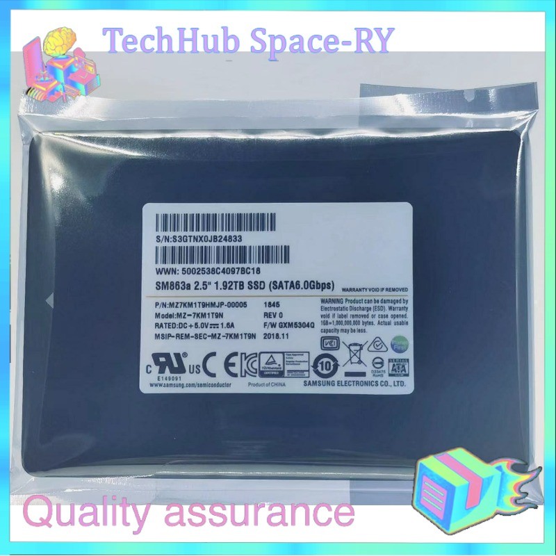 Samsung 1.92TB SM863A SSD MZ-7KM1T9N SATA Solid State Drive GXM5304Q 6Gbps