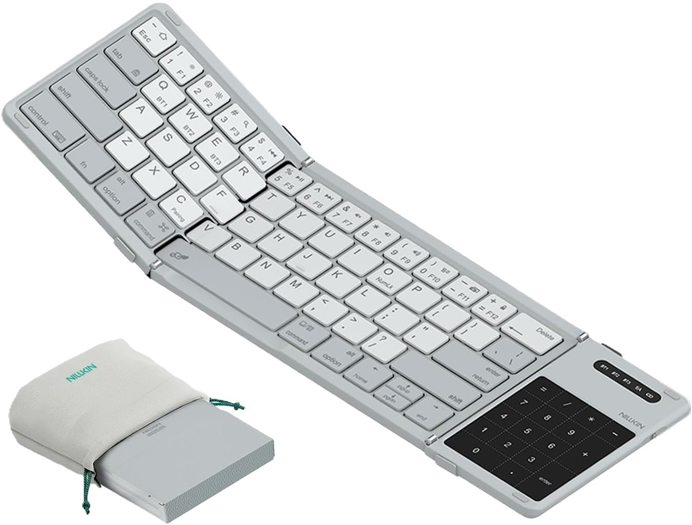 Nillkin Upgraded Foldable Bluetooth Keyboard with Touchpad & Number Pad, Portabl
