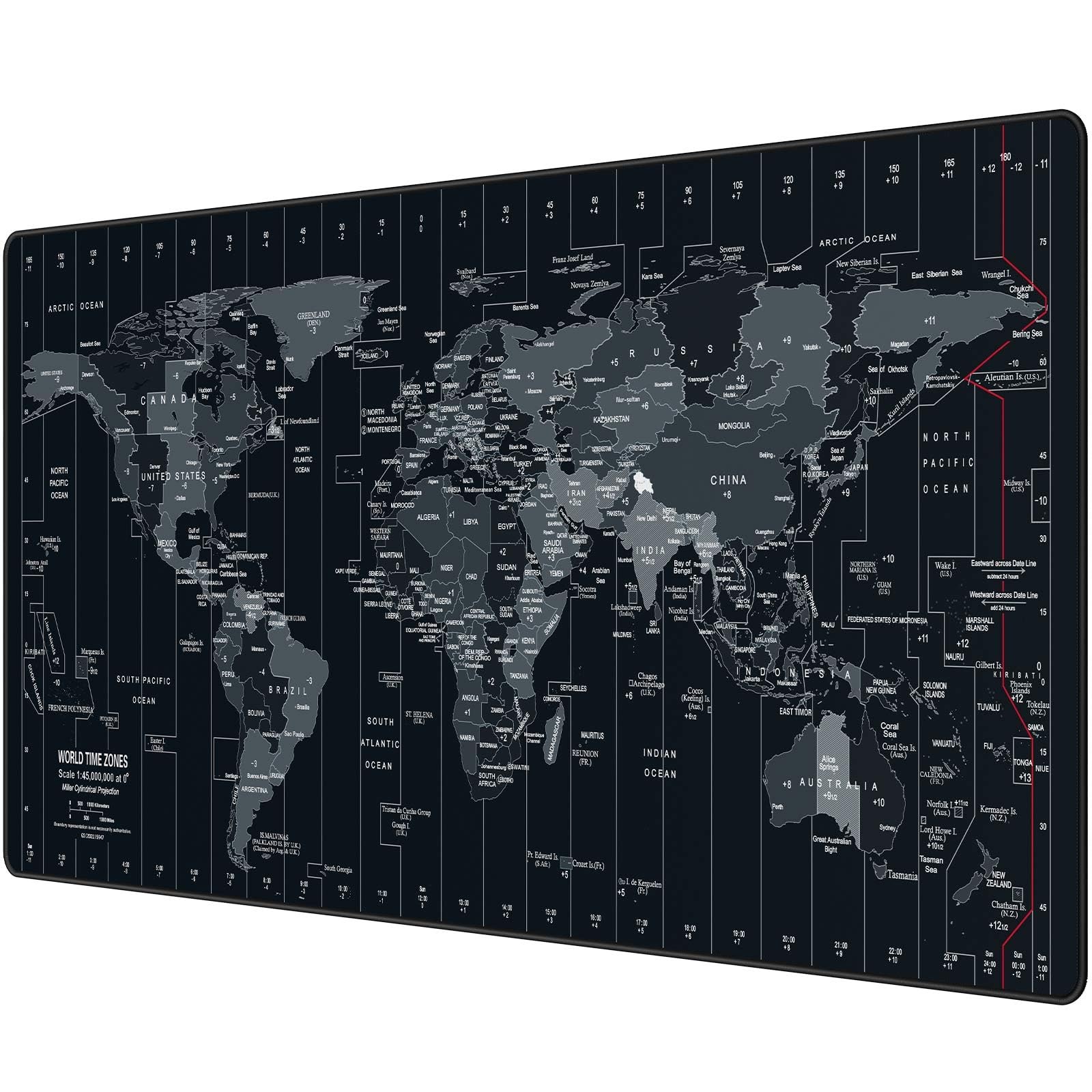 35.4x15.7 Inch World Map XXL Gaming Mouse Pad Non Slip Desk Mat