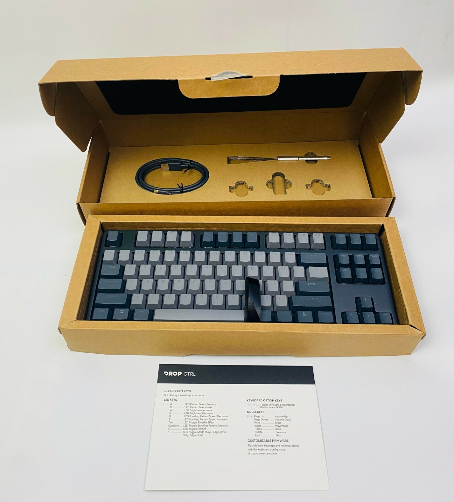 Drop CTRL High profile KEYBOARD 87 key Kailh Box switches MDX-31831-11 Black 