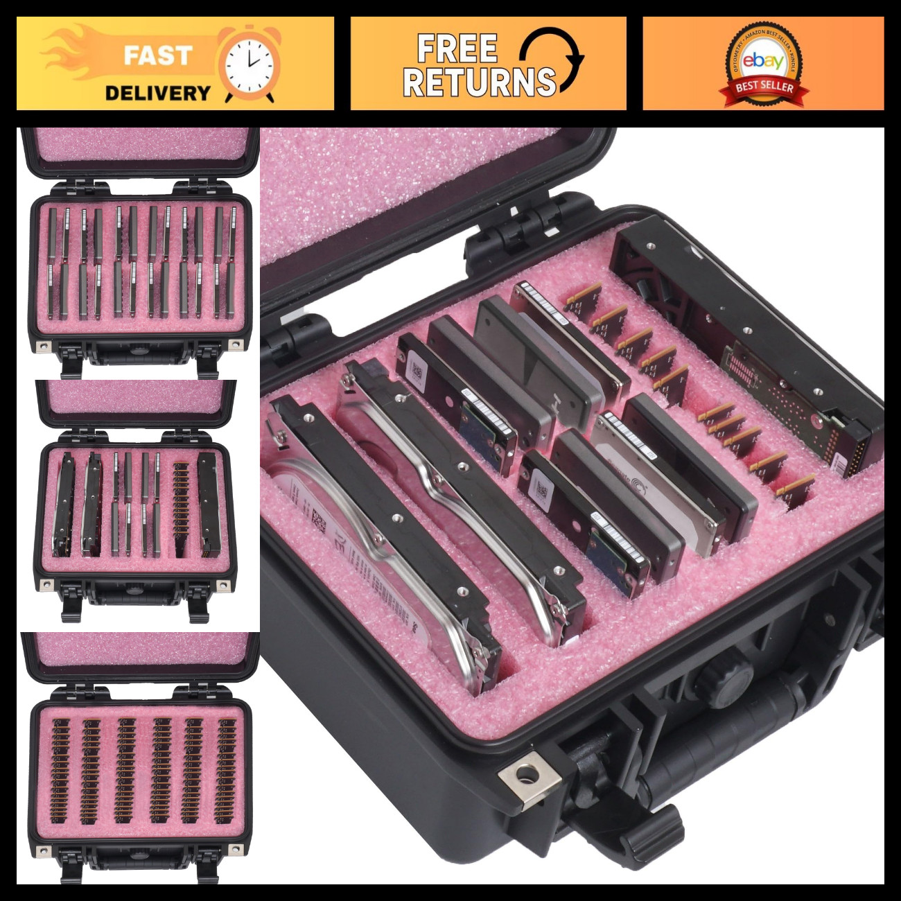 Waterproof Anti-Static Storage Case for Small HDD & SSD - Durable & Secure