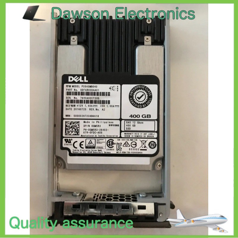 PX04SMB040 0GM5R3 GM5R3 DELL 400GB 12Gb/s SAS 2.5in MLC SSD R720 R730 R630 New