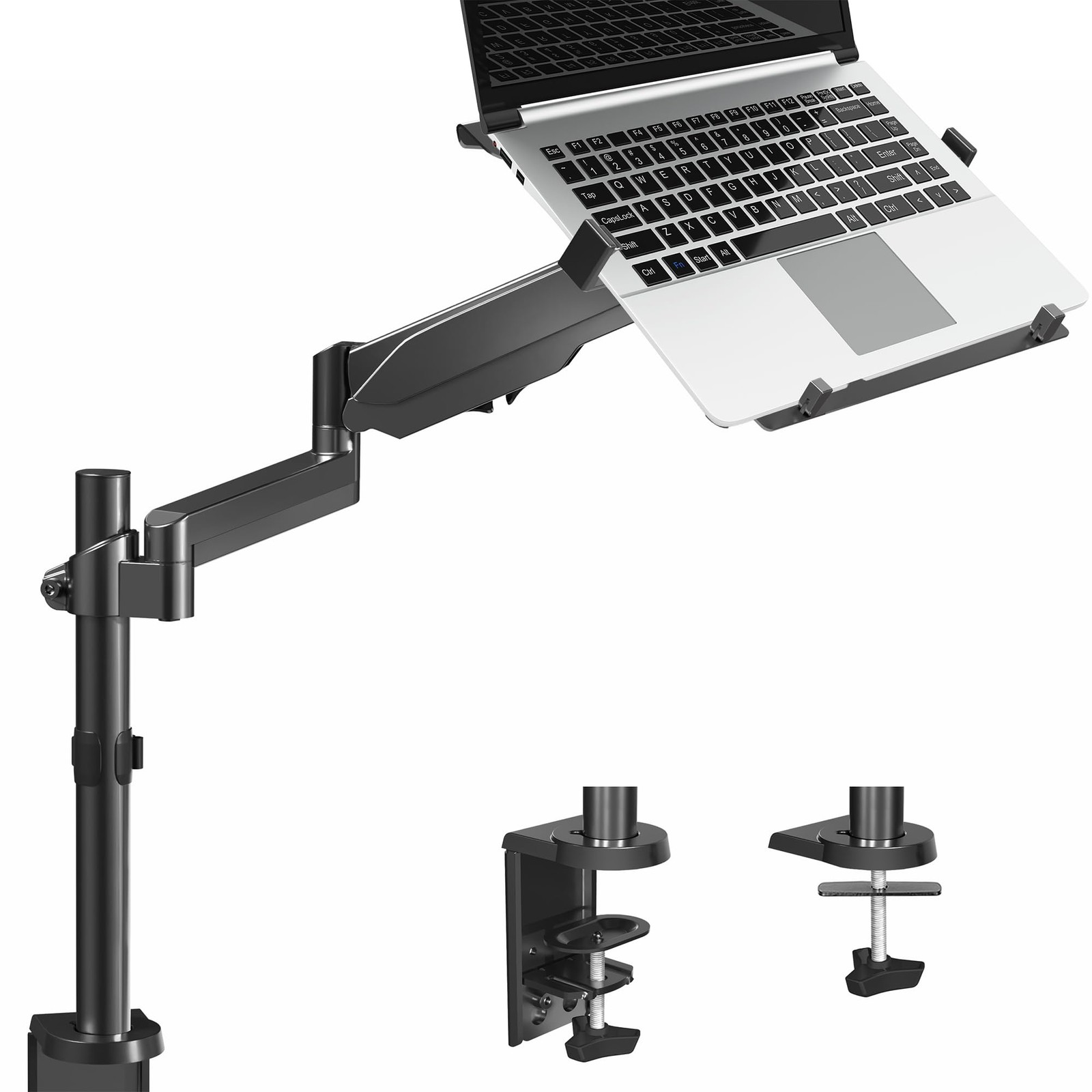 VIVO Universal Adjustable 10 to 15.6 inch Laptop Mount for Single Arm, Black
