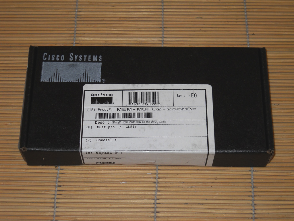 New Cisco Genuine MEM-MSFC2-256MB 256 RAM for Catalyst 6000 6500 New Sealed 