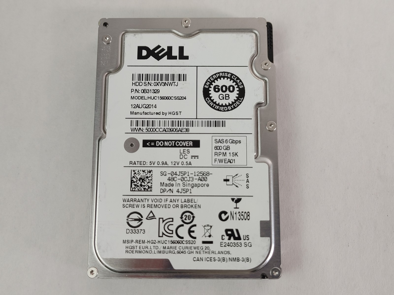 HGST Dell HUC156060CSS204 600 GB SATA II 2.5 in Enterprise Drive