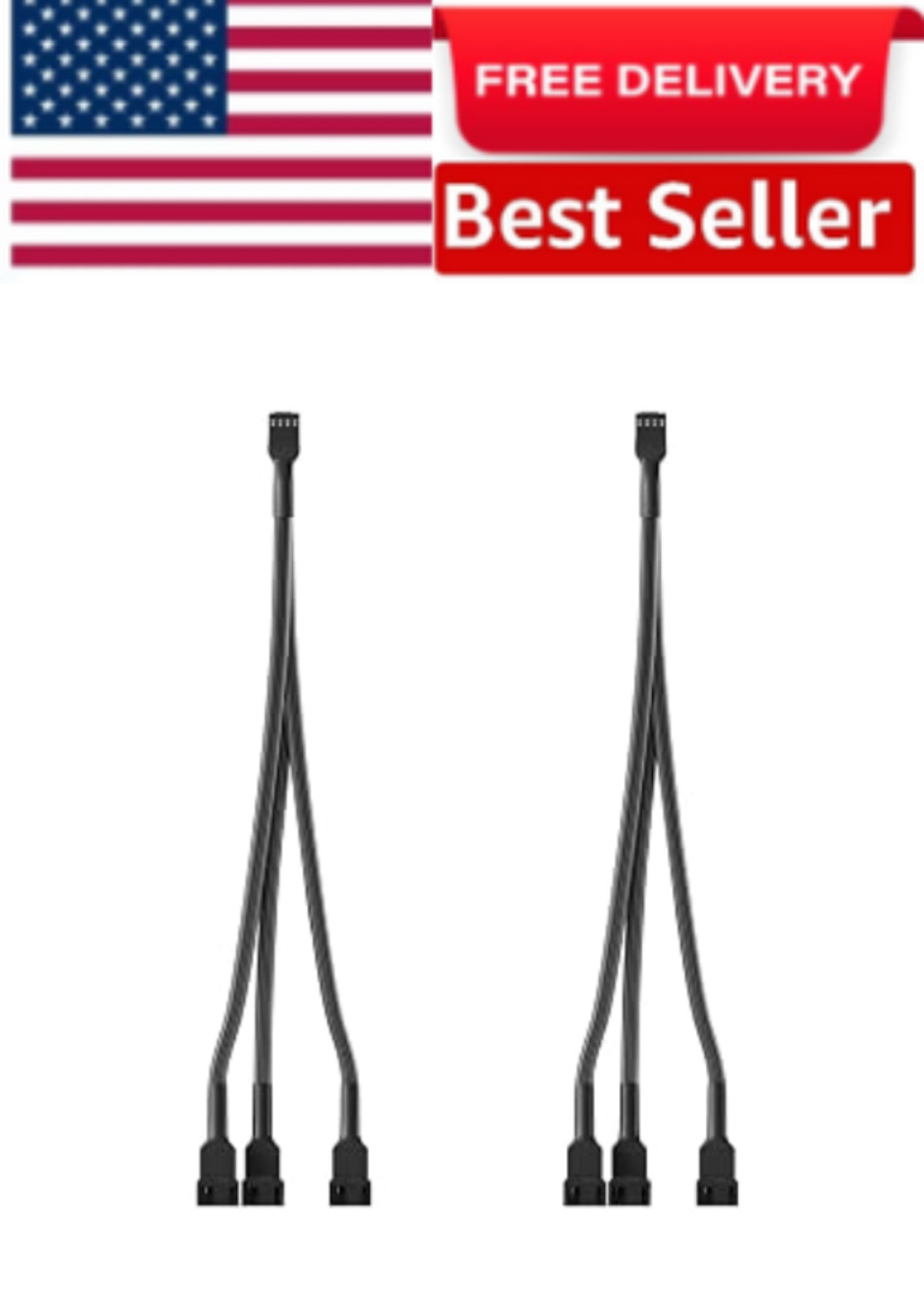 3 Way PWM Fan Splitter Cable, 2 Pcs 4 Pin Splitter, Header...