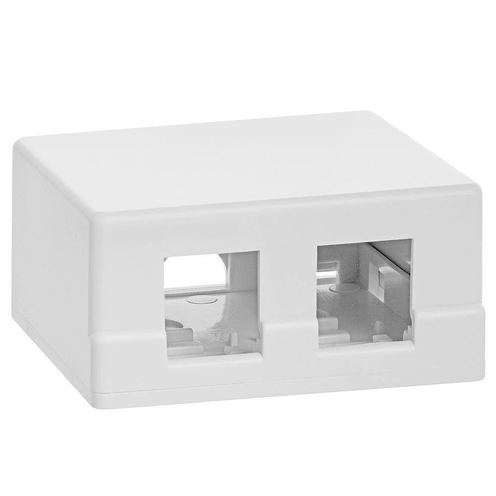 2 Port Surface Mount Keystone Jack Wall Box 2 Port Hole Network RJ45 Cat5e Cat6