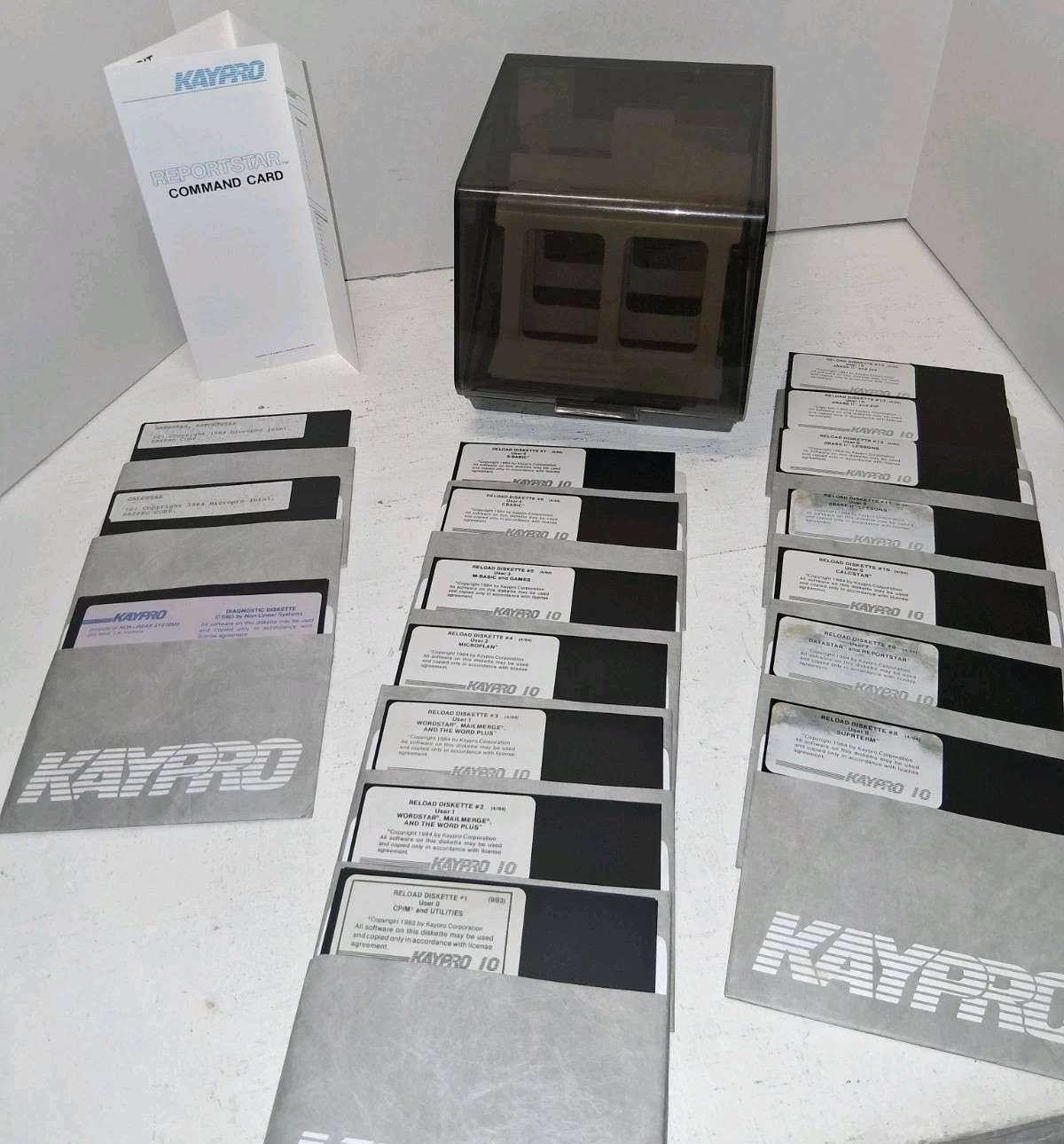 Kaypro 10 ORIGINAL Factory Reload Diskette Set 1-14 CP/M WordStar dBASE II 1984
