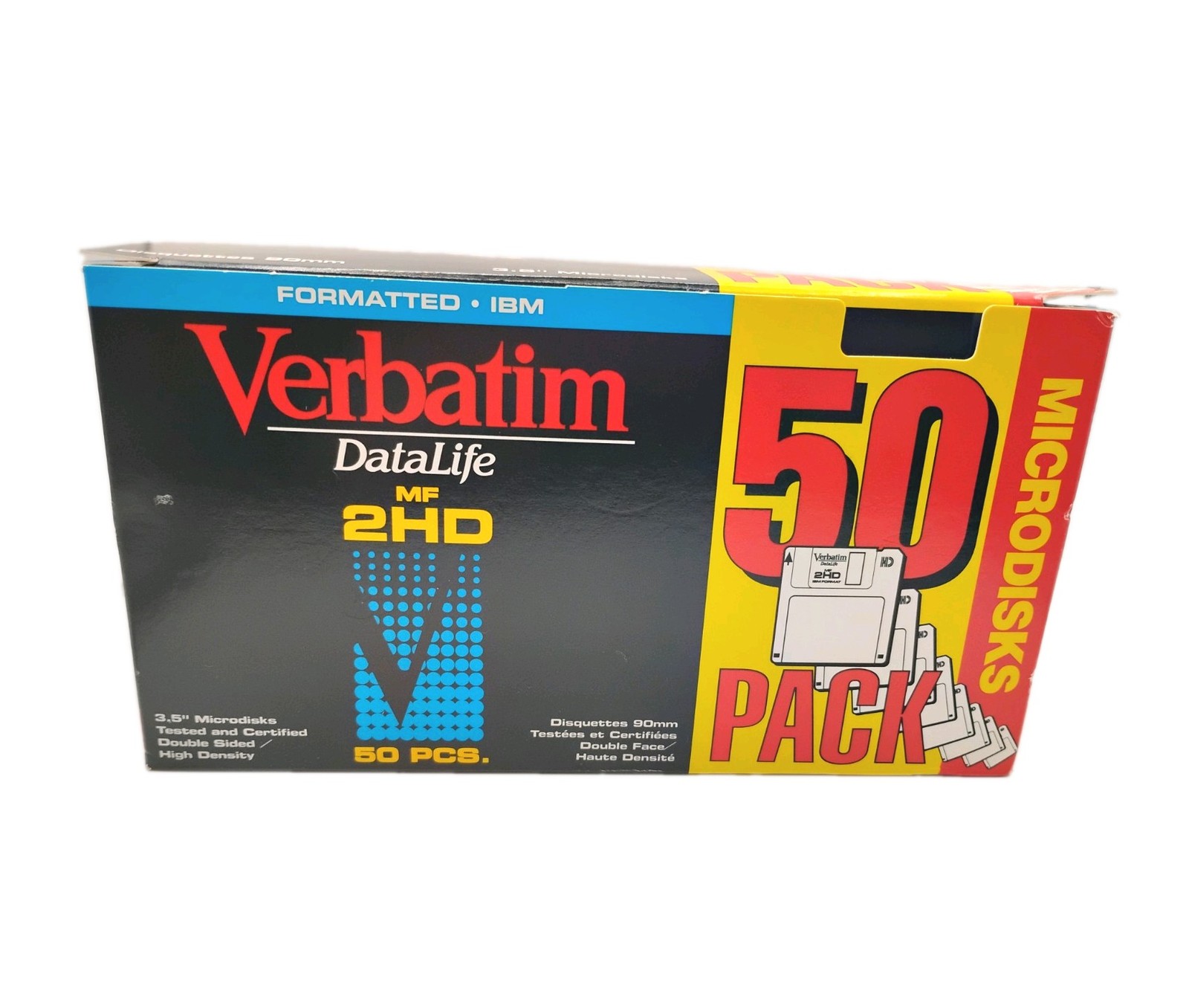 Verbatim DataLife MF-2HD Microdisks Double Sided 50 Pack, Gray, New, Open Box