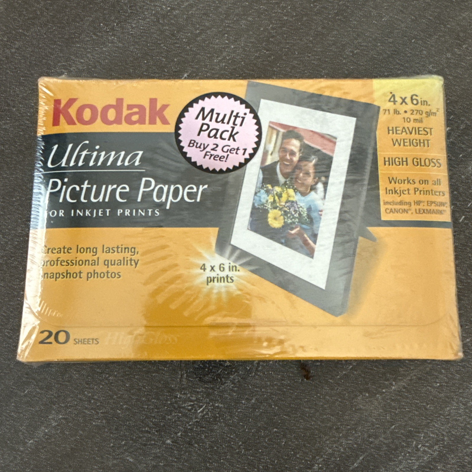 3 pk bundle Kodak Ultima Picture Paper 4x6 20-Sheet Photo High Gloss Inkjet New
